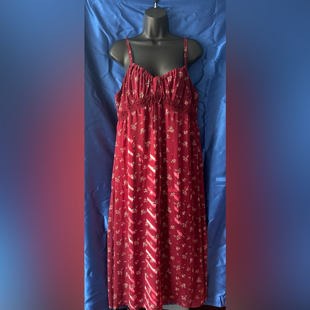 No Boundaries Red Floral Maxi Dress